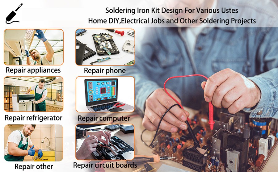 Usage of electric soldering iron